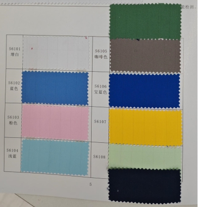 GZ-BLH   S610  食品級防靜電透氣布料   成份：58%滌綸+40%吸濕排汗滌綸+2%碳纖維  紗支：75D*100D  密度：165*122   幅寬：150cm  克重：150±5gsm  點對點電阻：10~9-10~11  功能：抗靜電，手感柔軟，透氣吸濕排汗速乾布。 45度照